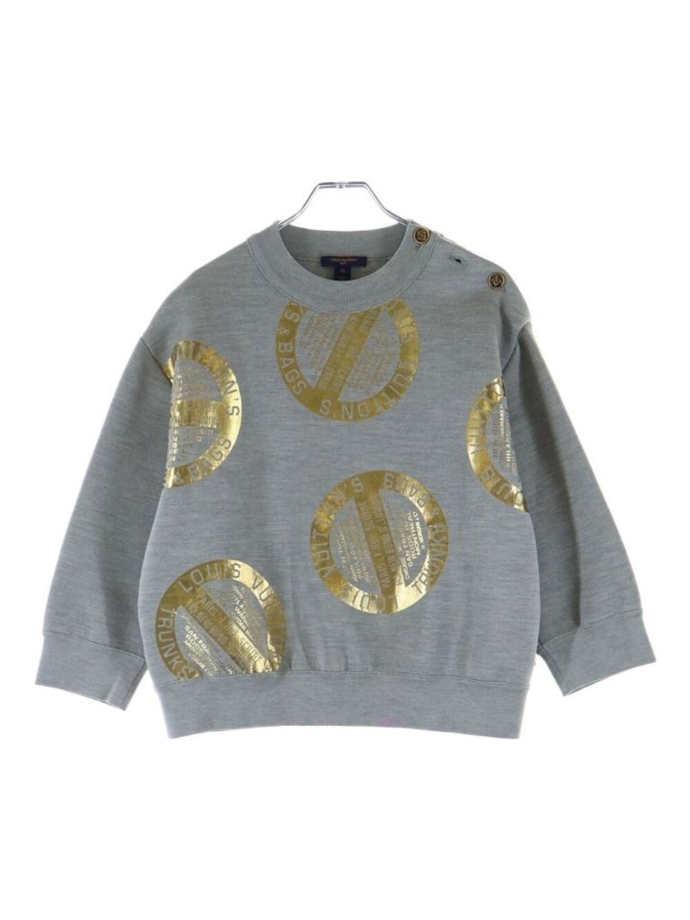 Louis Vuitton Signature Three Quarter Crew Neck Sweatshirt Gray